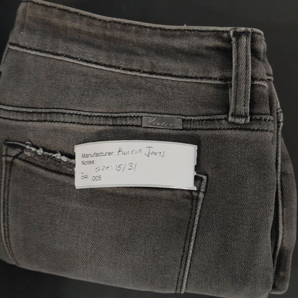KanCan Women’s Size 15/31 High Rise Skinny Stretch Jeans Gray Distressed Hem - Picture 12 of 12